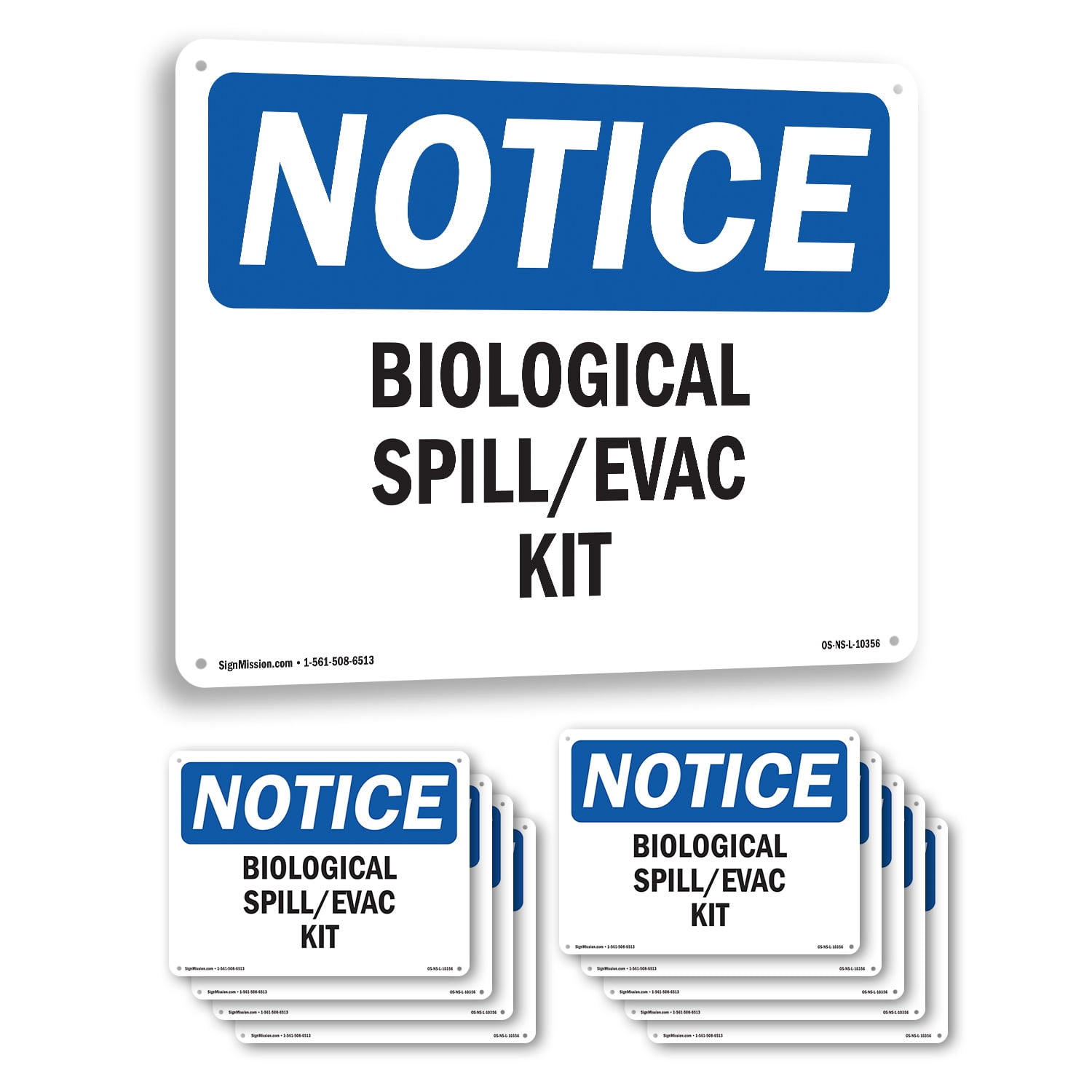 Biological Spill Evac Kit OSHA Notice Aluminum Sign 24 Inch x 18 Inch ...