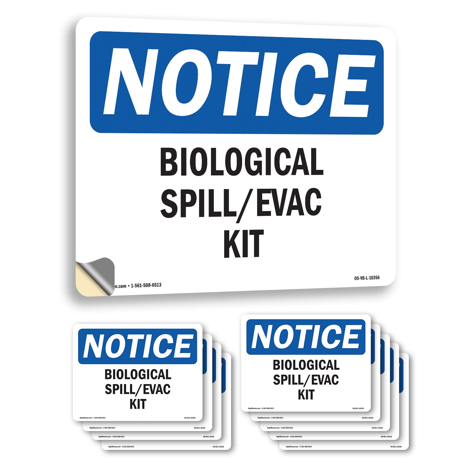 Biological Spill Evac Kit OSHA Notice Vinyl Decal Label 24 Inch x 18 ...