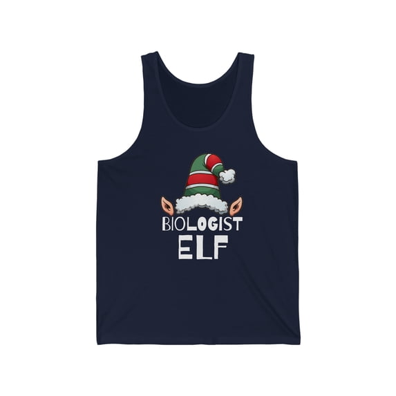 Biologist Elf Christmas Unisex Tank Top, XS-2XL Holidays Xmas Elves