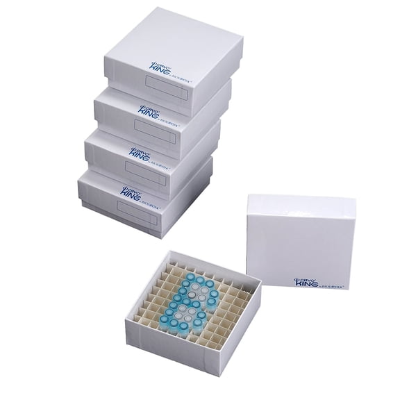 Biologix 90-1281 - Caja de almacenamiento para congelador, tubo de microcentrifuga, 2.0 in de altura, 81 lugares (caja de 100)