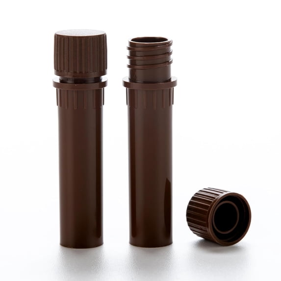 Biologix Cryovials with Caps, 0.5ML Cryogenic Vials, External,Brown, 50/Bag
