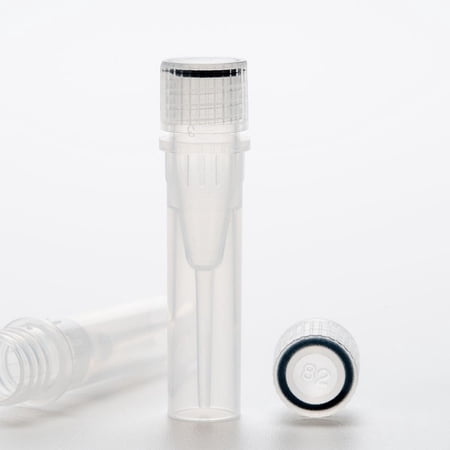 Biologix Cryovials with Caps, 0.5ML Cryogenic Vials, External,Clear, 50/Bag