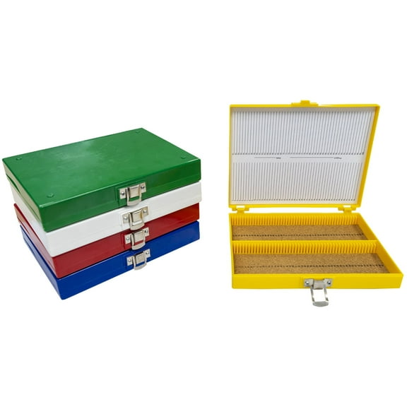 Biologix Microscope Slide Storage Boxes with Cork Lining (100 Place), 5/Pack, 30/Case