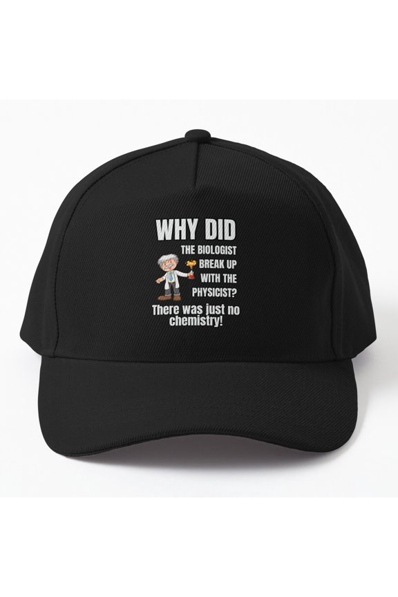 Biology Dad Jokes Baseball Cap, No Chemistry Physics Pun Science Father Design, Classic Hat