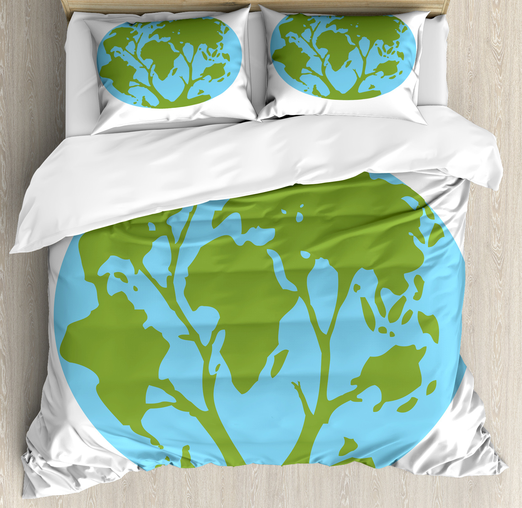 Biology Duvet Cover Sets, Ecology Environment Save Trees Nature Themed
