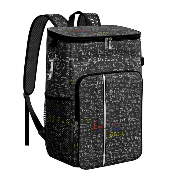 Biology Experiment Insulated Cooler Backpack with Science Rules Design, Leakproof Lunch Bag for Classroom and Lab Use