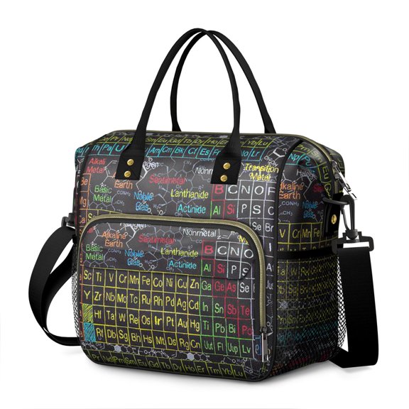 Biology Inspired Large Insulated Lunch Bag – Leakproof Dual Compartment Cooler Tote with Adjustable Strap & Multi pocket Storage Ideal for Science Classroom and Lab Use