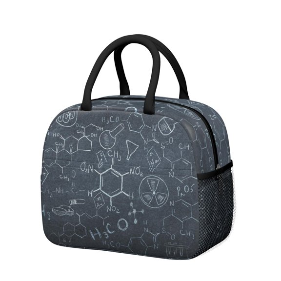Biology Print Insulated Lunch Tote Reusable Thermal Cooler Bag for Science Enthusiasts School Lunch and Outdoor Use