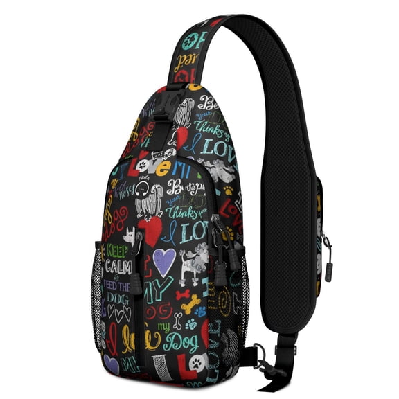 Biology and Science Rules Sling Backpack for Laboratory Use – Water-Resistant Crossbody Shoulder Bag with Secure Zippers, Partitioned Compartments, Large Front Pocket, Perfect for Classroom and Travel