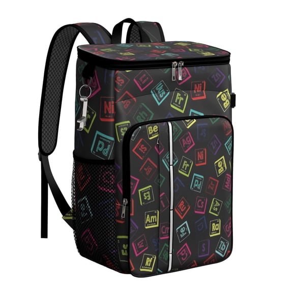 Biology and Experiment Print Insulated Cooler Backpack, Leakproof Design for Laboratory Use, Students, and Teachers