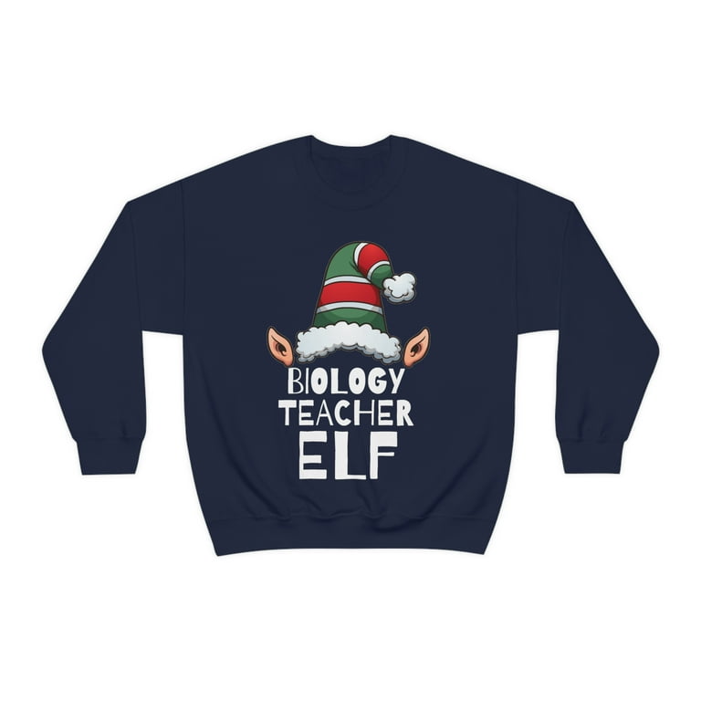 Biology teacher Elf Unisex Sweatshirt, S-2XL Christmas Holidays