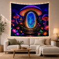 thumbnail image 1 of Bioluminescent Forest Night with Giant Mushroom Acts Gateway, Mystical Fantasy for Space Lovers, Galaxy Room Decor, Mother'S Day Gift, Tapestry Wall Hanging for Bedroom and Dorm, 1 of 7