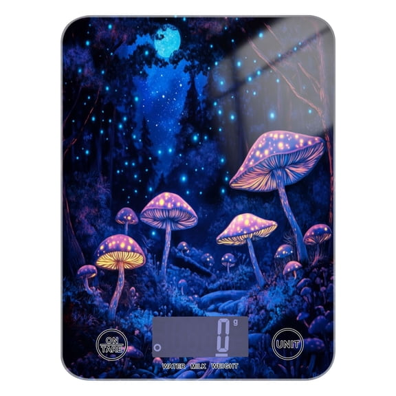 Bioluminescent Mushrooms Food Scale Digital Kitchen Scale Waterproof Grams Ounces lbs for For Baking and Cooking