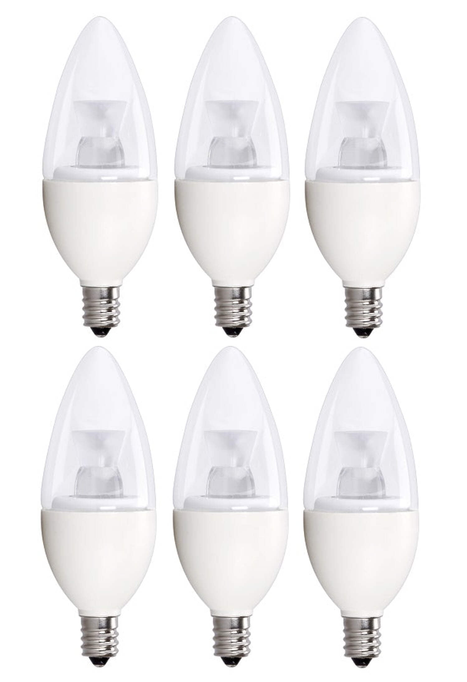 Bioluz LED 40W Candelabra Bulbs B10 B11 C37 3000K Soft White UL Listed E12 Base
