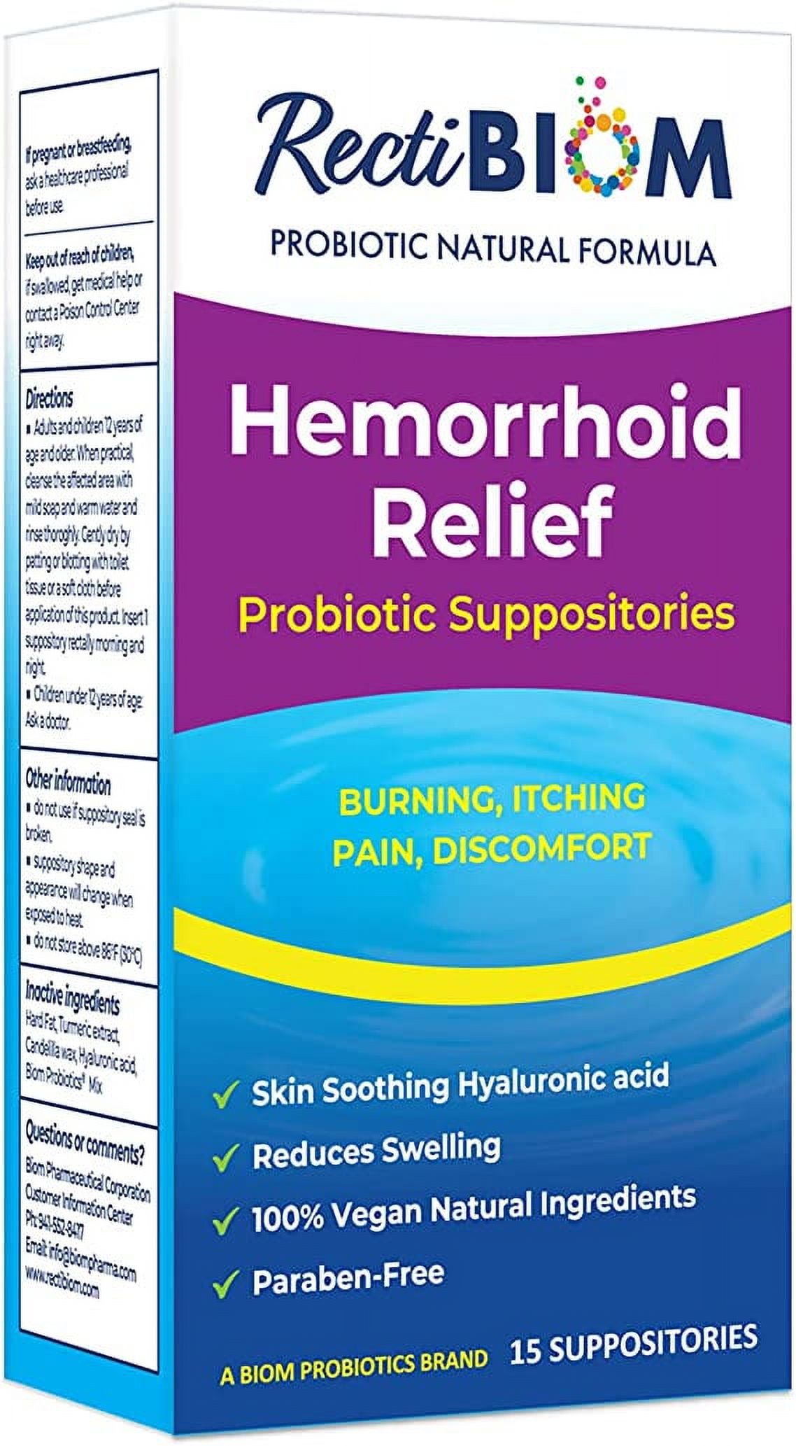 Biom Probiotics RectiBiom Probiotic Hemorrhoid Relief Suppositories