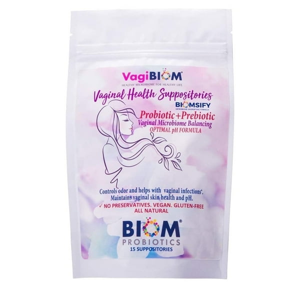 Biom Probiotics Vaginal Health Suppositories, 15 Count