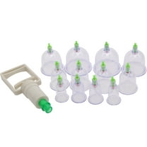 Biomagnetic Chinese Cupping Therapy Set, 12 Vacuum Suction U-shape Cups Chinese Vacuum Cupping Set Massage Kit