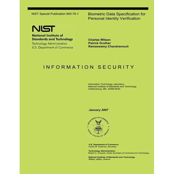 Biometric Data Specification for Personal Identity Verification