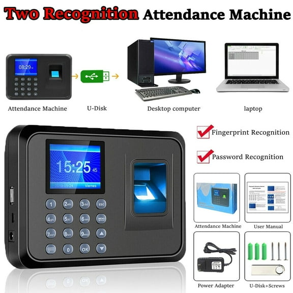 Biometric Fingerprint Attendance Machine Office Employee Time Clock -