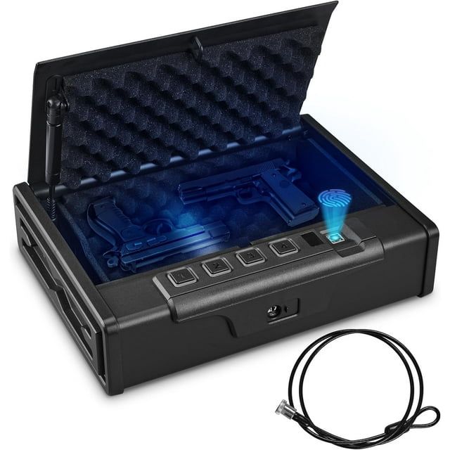 Biometric Fingerprint Gun Safe, Three Ways Quick Access Gun Lock Box