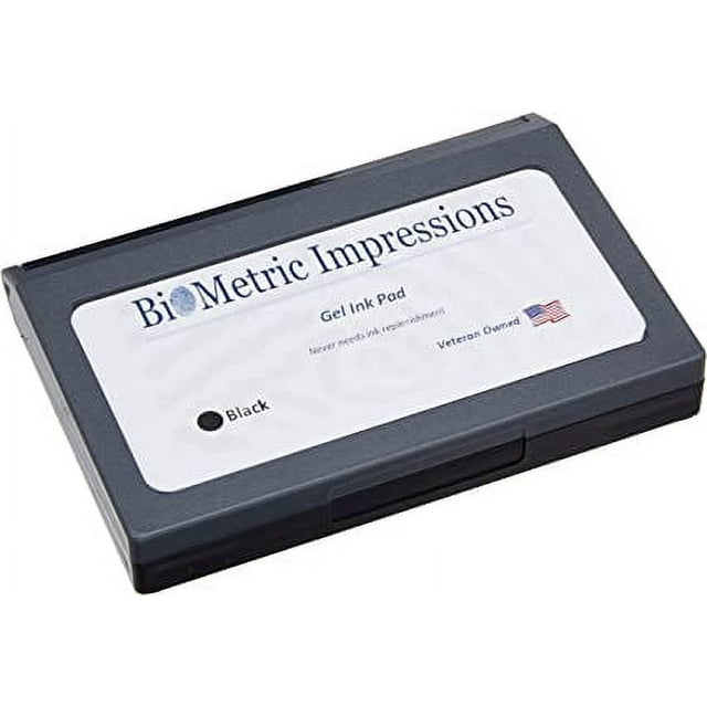 Biometric Impressions Black Ink Pad, Professional Latent Prints Inkpad