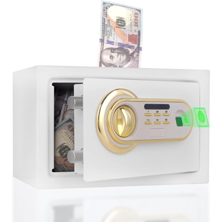 Biometric fingerprint safe bank—large metal lock money box, suitable for adults and children | for saving goals, honeymoons, university and emergency funds for safe cash storage