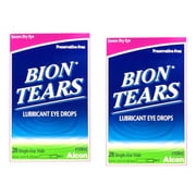 Bion Tears Lubricant Drops Dry Eye, No Preservative Sterile, 28 ct, 2-Pack