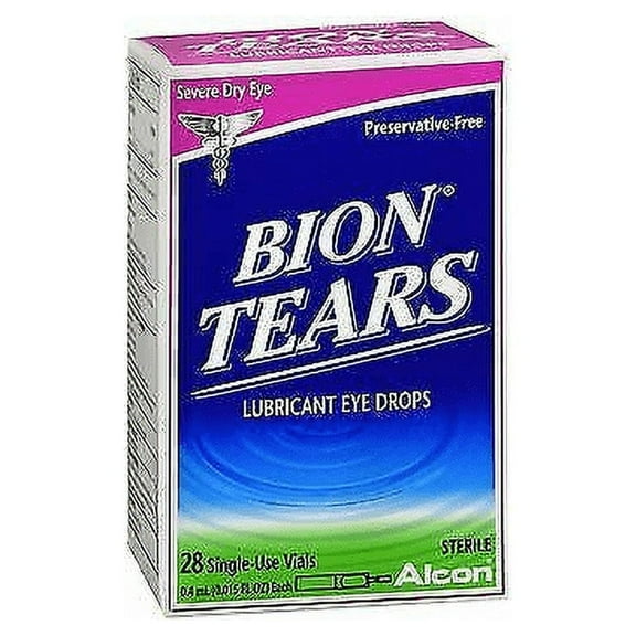 Bion Tears Lubricant Drops Dry Eye, No Preservative Sterile, 28 ct, 6-Pack