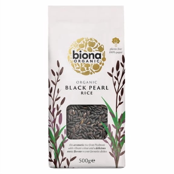 Biona Organic Black Pearl Rice 500g, British Import (Pack of 3)