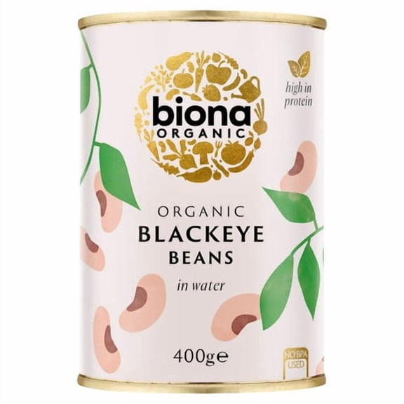 Biona Organic Blackeye Beans in Water 400g, British Import (Pack of 3)