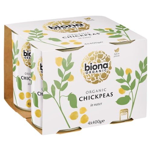 Biona Organic Chick Peas 4 x 400g, British Import (Pack of 2)