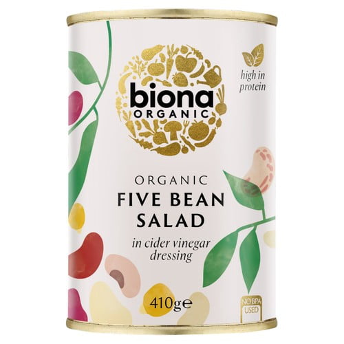 Biona Organic Five Bean Salad in Vinaigrette 410g, British Import (Pack of 3)