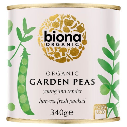 Biona Organic Garden Peas 340g, British Import (Pack of 3)