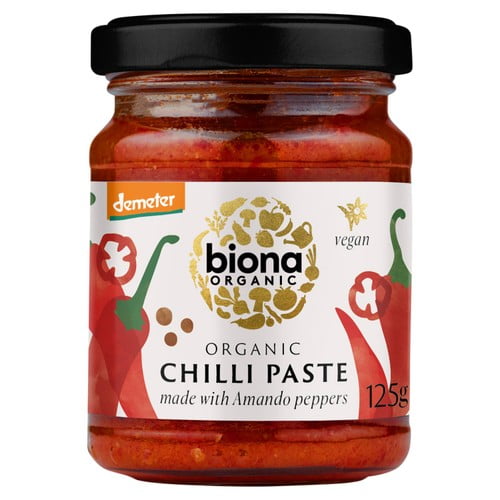 Biona Organic Hot Chilli Paste Demeter 125g, British Import (Pack of 2)