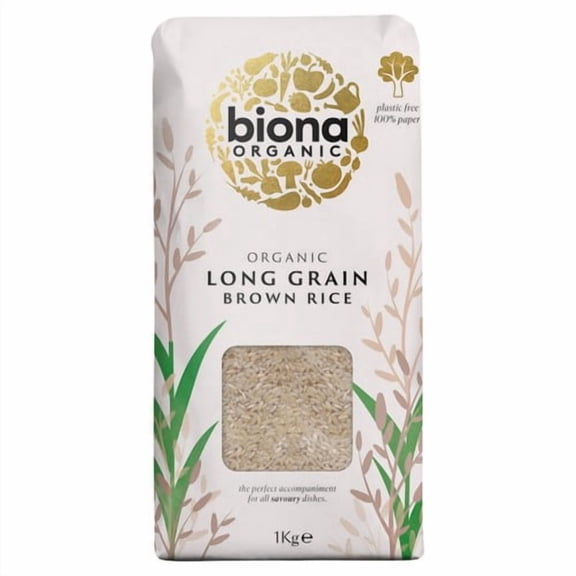 Biona Organic Long Grain Brown Rice 1kg, British Import (Pack of 3)