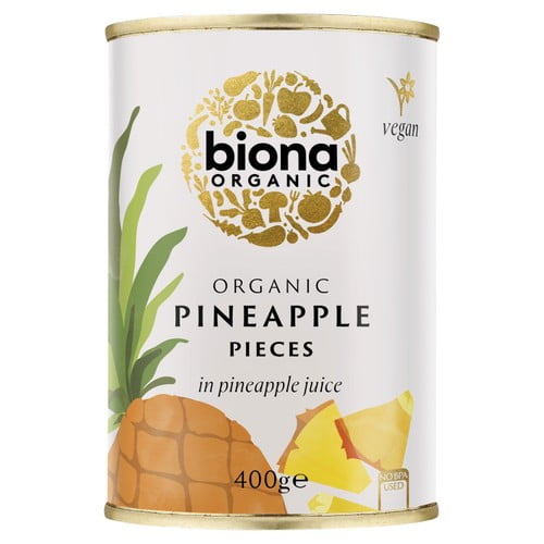 Biona Organic Pineapple Pieces 400g, British Import (Pack of 3)