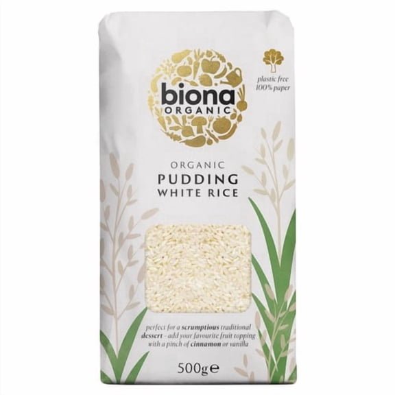 Biona Organic Pudding Rice 500g, British Import (Pack of 3)
