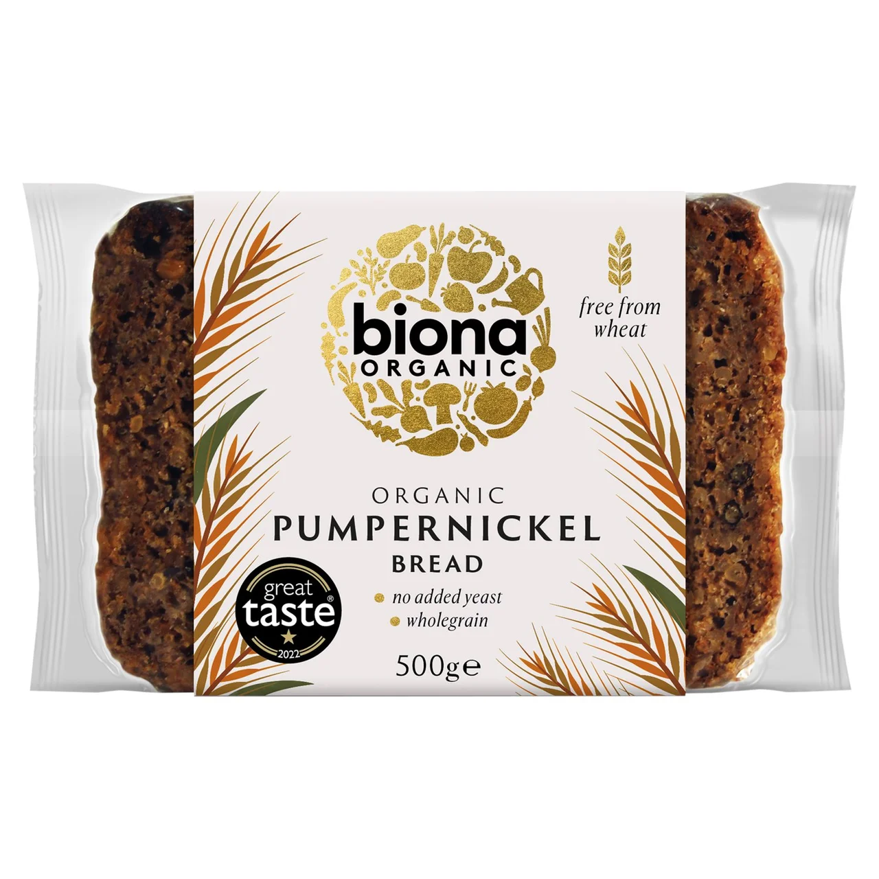 Biona Organic Pumpernickel Bread Sliced  500g - British Wholefood Brand