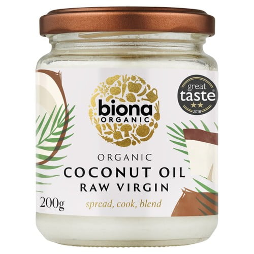 Biona Organic Raw Virgin Coconut Oil 200ml, British Import (Pack of 2)