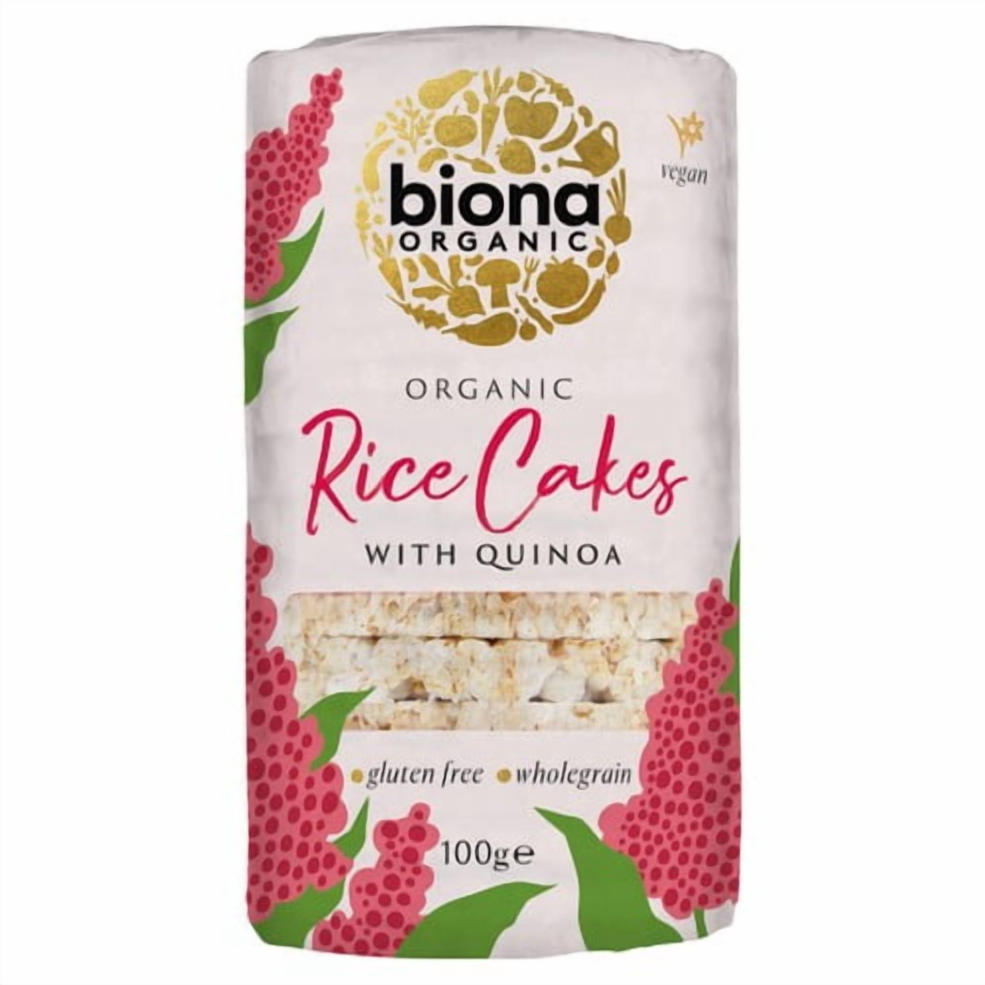 Biona Organic Rice Cakes with Quinoa 100g, British Import (Pack of 6)