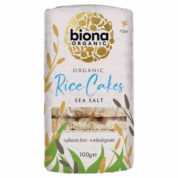 Biona Organic Rice Cakes with Sea Salt 100g, British Import (Pack of 6)