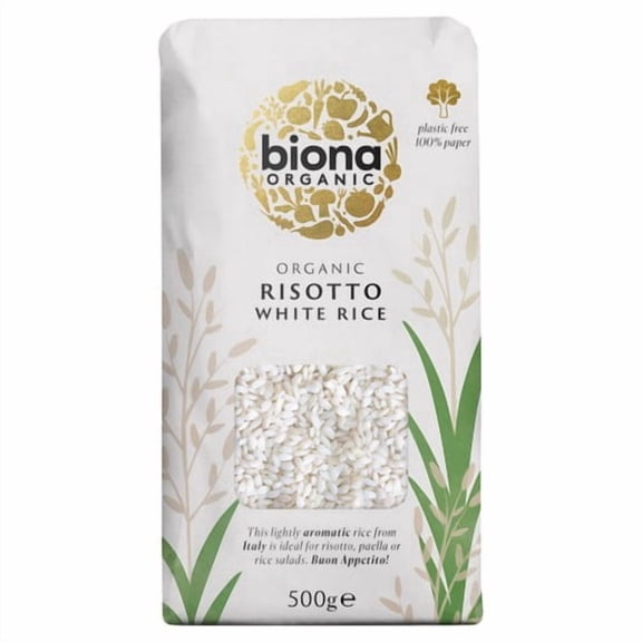 Biona Organic Risotto Rice White 500g, British Import (Pack of 3)