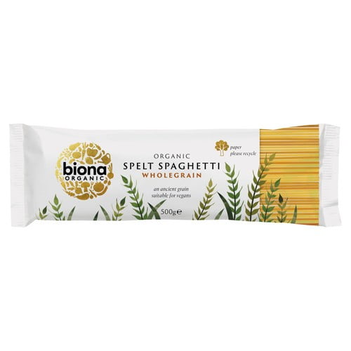 Biona Organic Spelt Wholegrain Spaghetti Pasta 500g, British Import (Pack of 3)