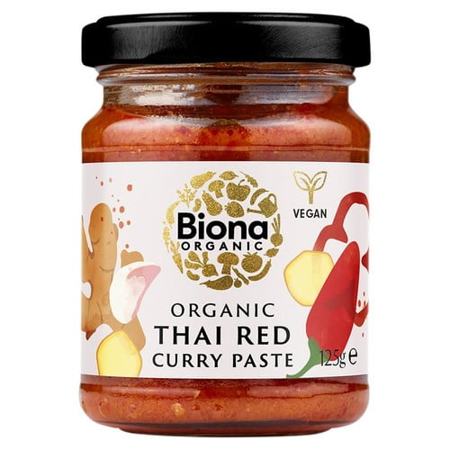 Biona Organic Thai Red Curry Paste 125g, British Import (Pack of 2)