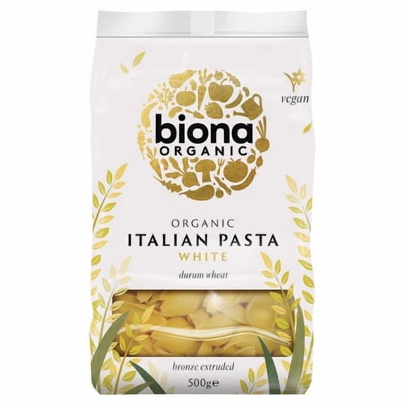 Biona Organic White Conchiglie Pasta 500g, British Import (Pack of 3)