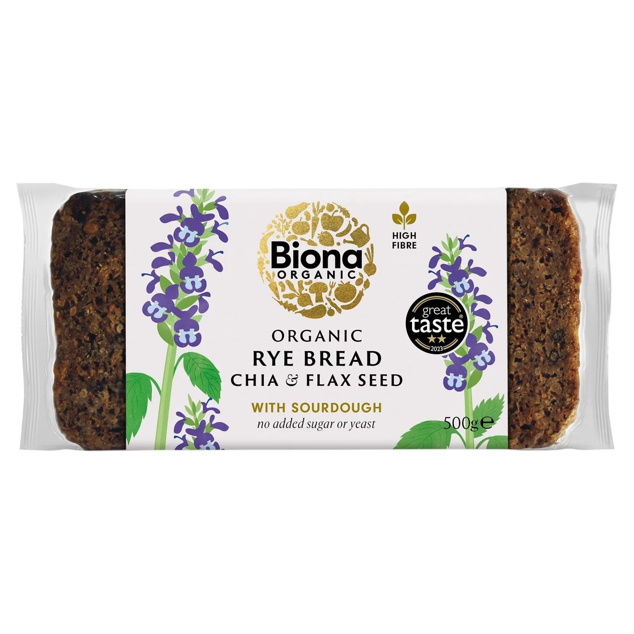 Biona Organic Yeast Free Rye Chia & Flax Seed Bread - 500g  - British Organic  brand