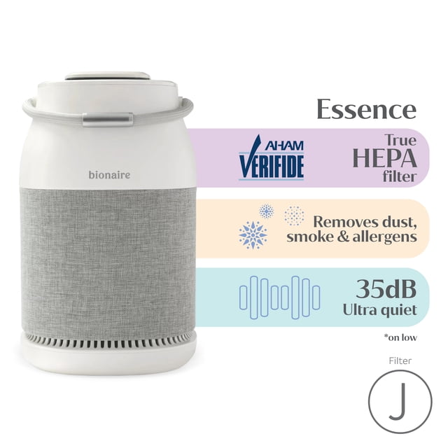Bionaire 360 True HEPA Air Purifier with UV Light and Optional Ionizer for Medium-Sized Rooms up to 840 sq. ft, White