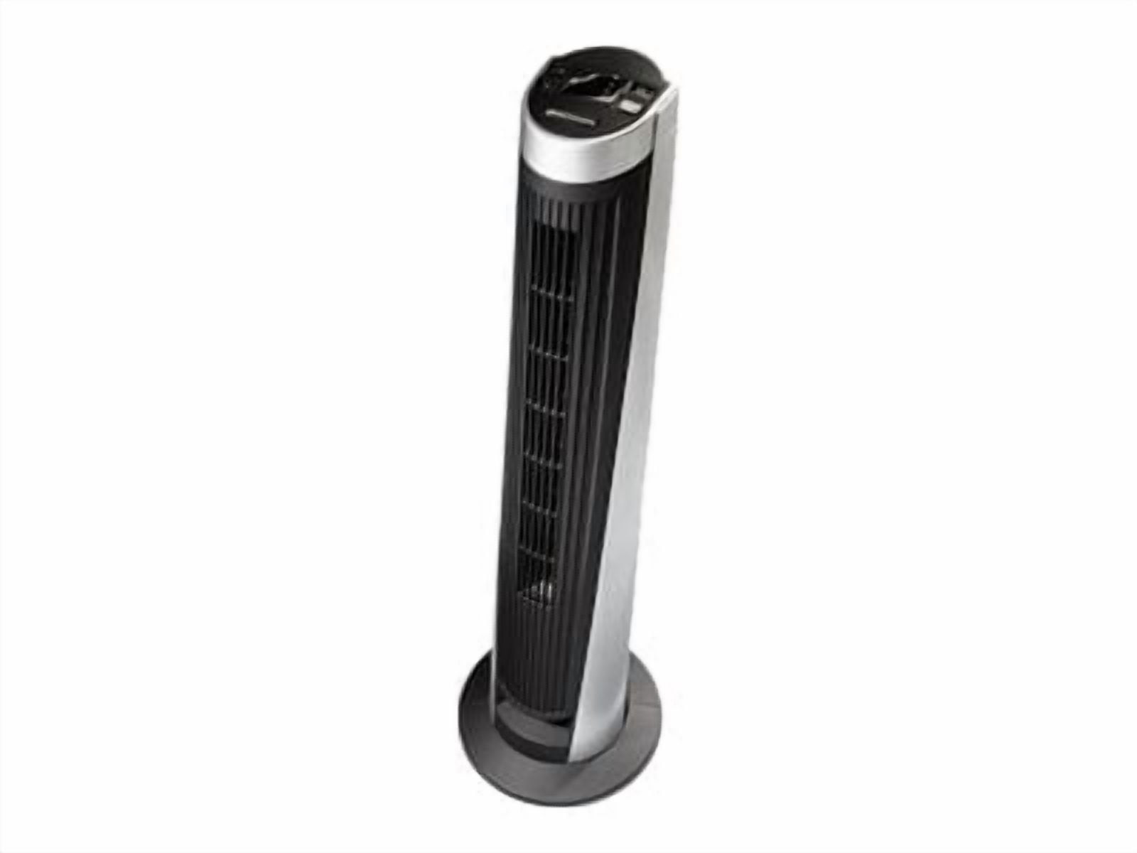 Bionaire Remote Control Tower Fan, Five Speeds, Black/Silver