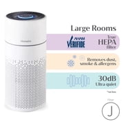Bionaire XL 360  True HEPA Air Purifier for Large Rooms Up to 1350 sq. ft with Air Quality Sensor & Auto Mode, 4-Stage Filtration and Removes 99.97% of Pollutants - White