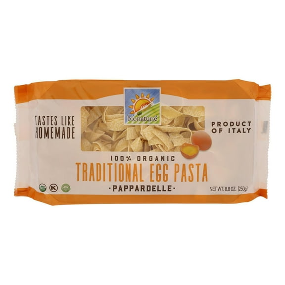 Bionaturae Egg Pasta - Organic Durum Semolina Egg Pappardelle - Case of 12 - 8.8 oz.
